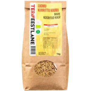 Kuorittu kaura 1kg luomu Terav Eestlane raakaruoka.