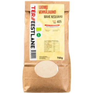 Vehnäjauhoa tyyppi 405 700g kivimyllyllä jauhettu luomu Terav Eestlane