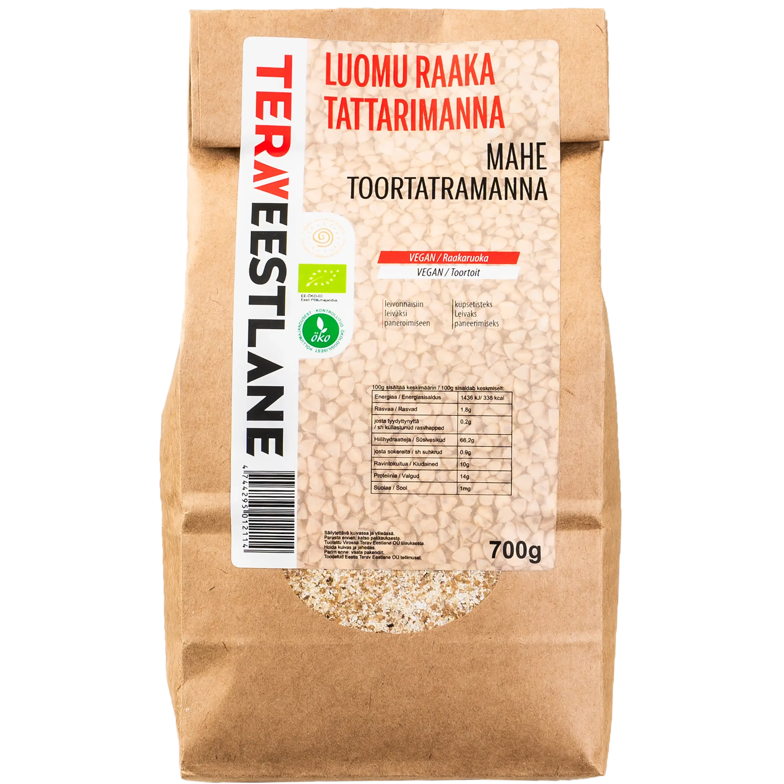 Raakatattarimanna 700g luomu Terav Eestlane