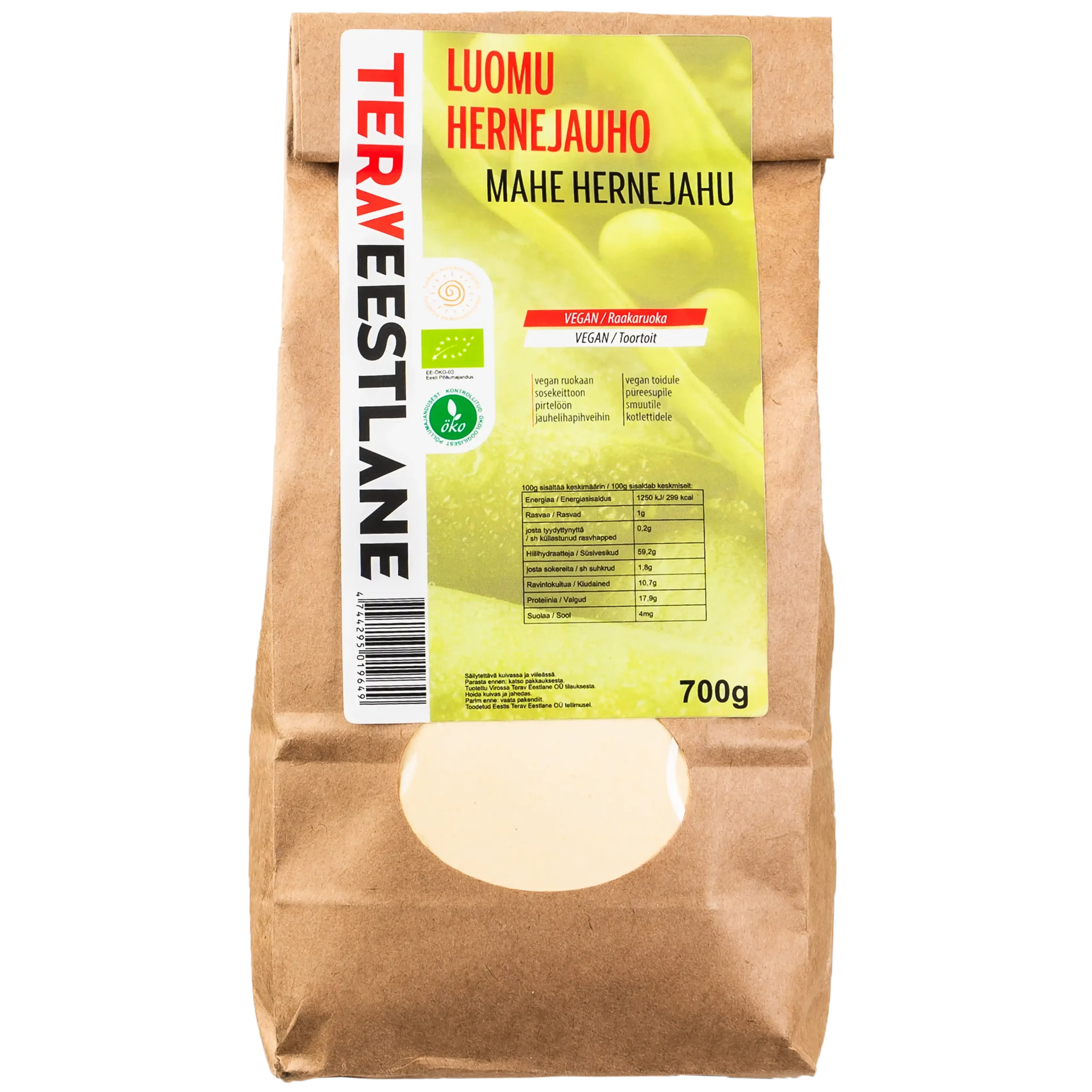 Hernejauhe 700g luomu Terav Eestlane