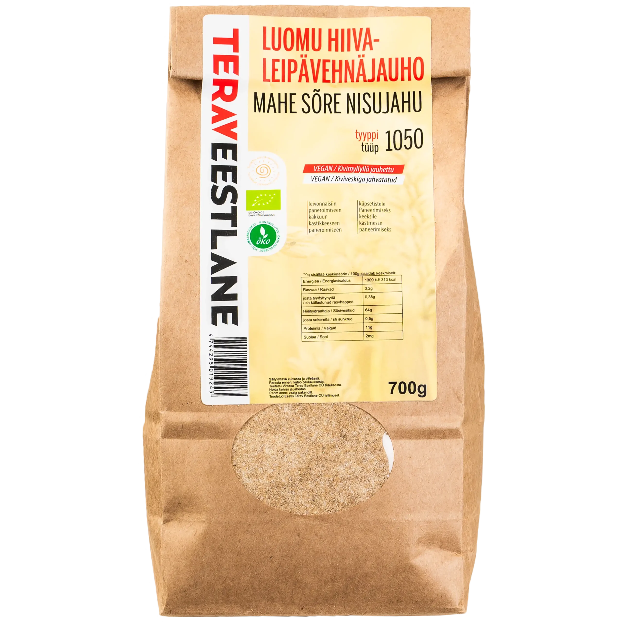 Hiivaleipävehnäjauho tyyppi 1050 700g   luomu Terav Eestlane