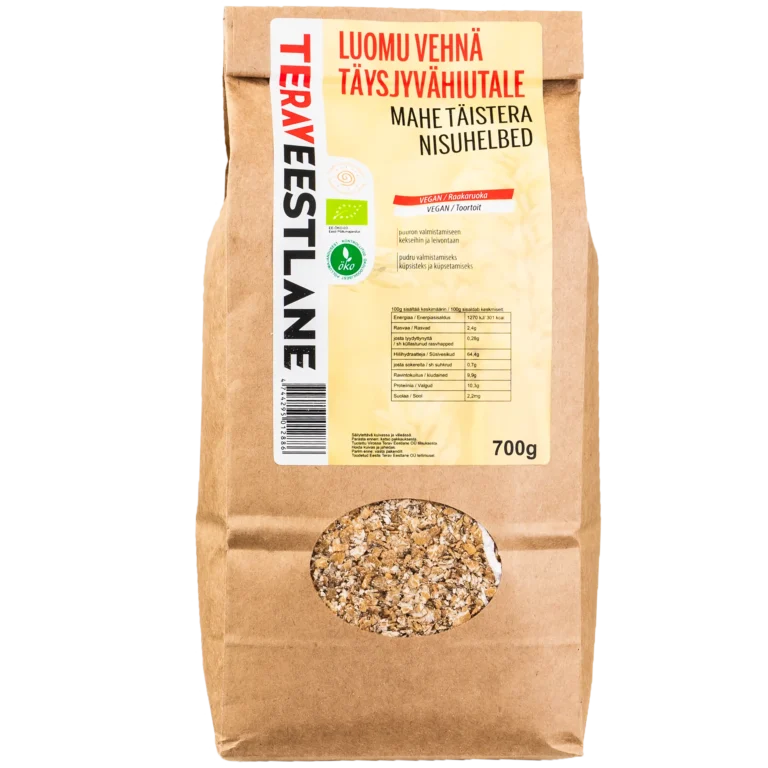 Vehnä täysjyvähiutale 700g luomu. Terav Eestlane